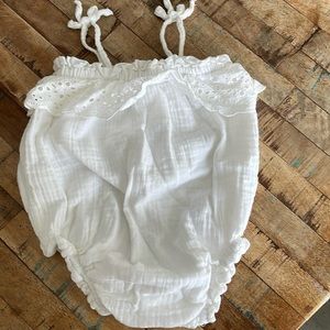 Baby Gap White Eyelet Romper : 6-12 Months